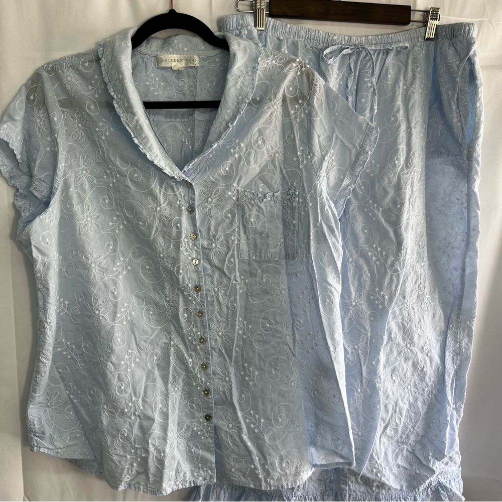 Eileen West 2pc Light Blue Pyjamas Size XL